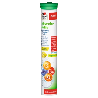Abbildung der Produktverpackung Doppelherz aktiv Abwehr aktiv Brausetabletten Frontansicht